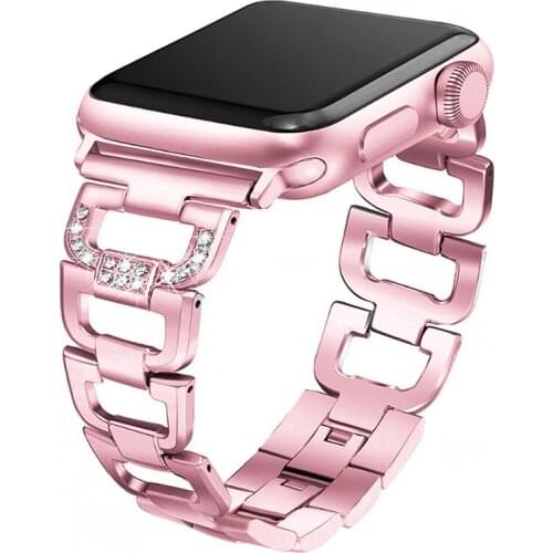 Diamond Jewelry strap For Apple watch band Series 6 se 5 4 3 2 1 38mm 42mm 44mm 40mm Steel Bracelet Bling Bands For iWatch Loop