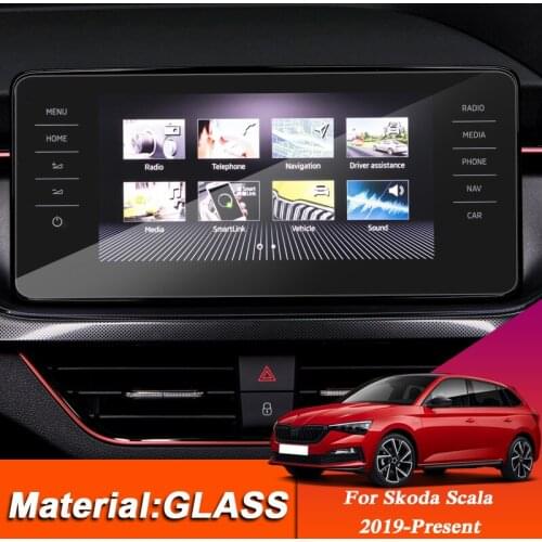 Car Styling GPS Navigation Screen Glass Protect Film Sticker For Skoda Scala 2019-Present Dashboard Film Internal Accessory
