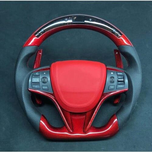 Supercar Cuatomized Real Carbon Fiber Sports Steering Wheel Alcantara Leather compatible for Honda AVANCIER UR-V 2017-2020