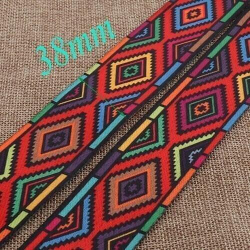Diamond Pattern Webbing,1.5" Soft Ethnic Webbing Purse Strap Purse Bag Geometric Pattern Webbing Bag Woven Belt