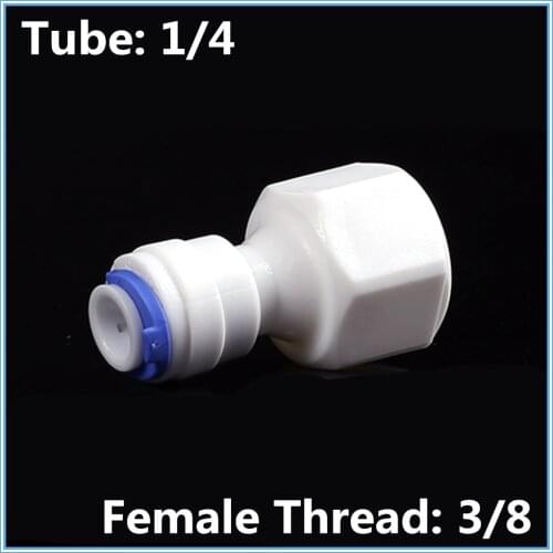 5pc 1/4" OD Tube to 3/8" Female Thread Plastic pipe Fitting Connection Aquarium RO Water Filter Reverse Osmosis System