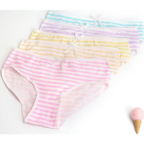Japanese Anime Style Lolita Girls Intimate Panties Briefs Bow Women Cosplay Underwears Underpants Blue Pink White Stripe