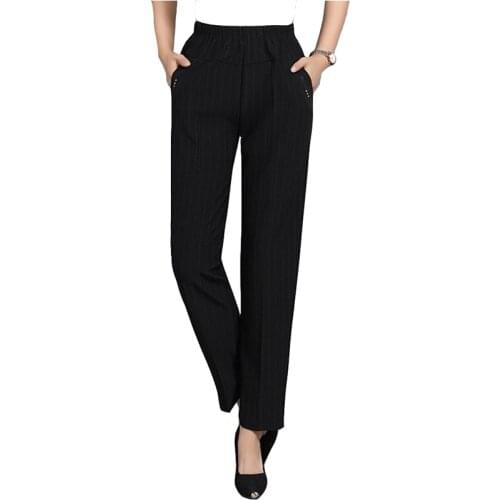 2020 Cozy Plus Velvet Thicken Casual Trousers Middle-aged Women Elastic High Waist Stripe Harem Pants Female Plus Size 5XL KW258