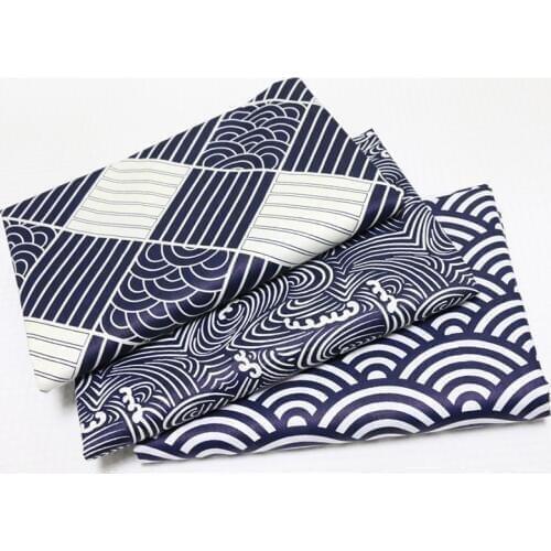 Black 100% Cotton Printed Japanese Fabric For Quilting Kids Patchwork Cloth DIY Sewing Fat Quarters Material For Baby&Child