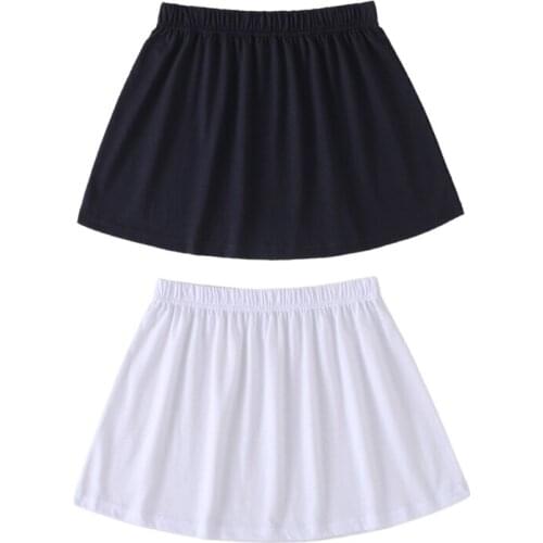 Women Layered Decorative Skirt Solid Color Flare False Fake Hem Detachable Apron