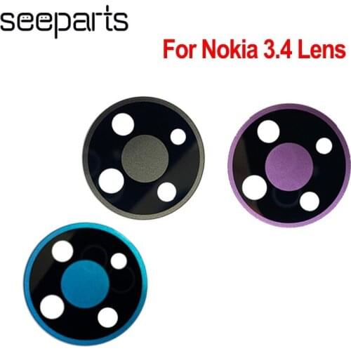 1pc New for Nokia 3.4 Rear Back Camera Lens Cover Glass with Adhesive Replacement Parts For Nokia 3.4 Lens Glass