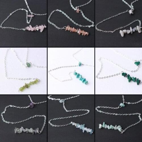 1pc Natural Gravel Crystal Necklace Sweater Chain Handmade Jewelry