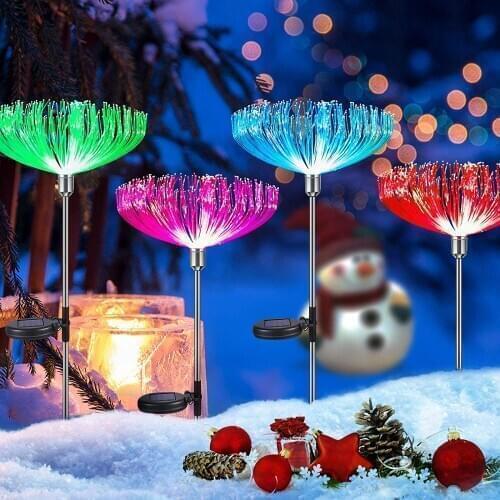 2Pcs Solar LED 7 Colorful Stake Light Outdoor Decorative Garden Pathway Yard Xmas Multi-Colored Decorative Garden Pathway Light