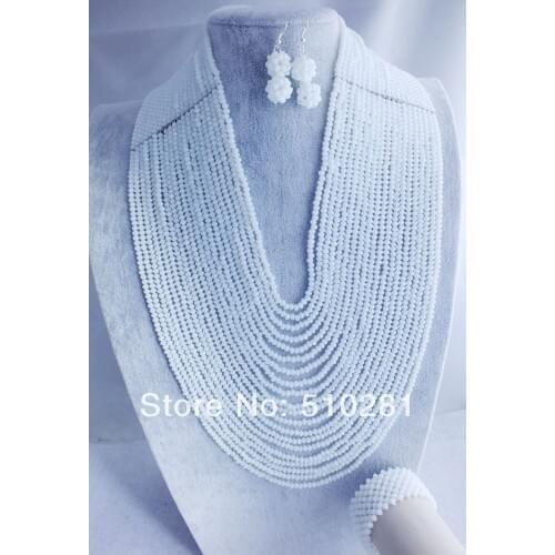 2021 New Design Beauty African Wedding Crystal Beads Jewelry Set