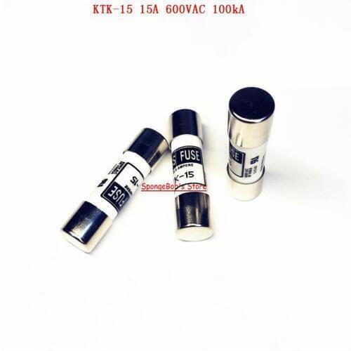 4-10 pcs/Lot KTK-15 15A 600VAC 100kA 10 x 38mm Fast-Acting Ceramics Fuse