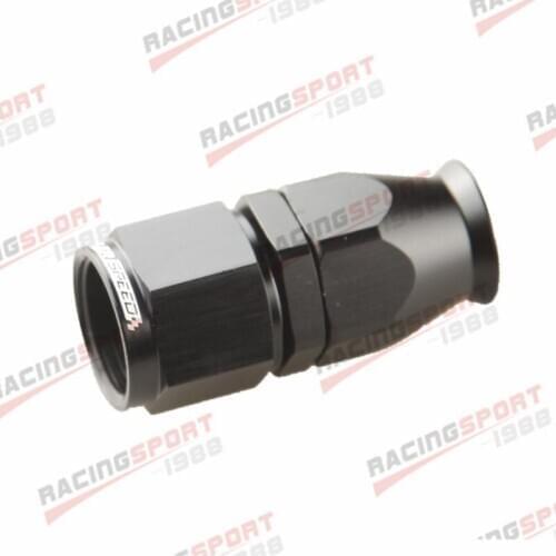 8AN AN8 AN-8 Straight PTFE Swivel Fuel Line Hose End Fittings Adaptor Black