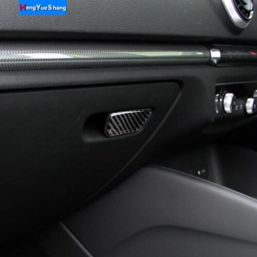 Carbon Fiber Car Interior Accessories Glove Box Switch Auto Styling Decoration Cover Trim Stickers For Audi A3 8V 2014-2019