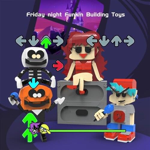 Anime Figure Friday Night Funkin Building Block Set Game Character Singer Toys Ghost Pumpkin Doll Halloween Gift Toys for Kids
