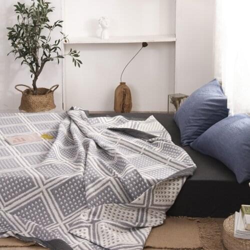 Washed Cotton Gauze Jacquard Double-sided Cover Blanket For Summer Sleeping Soft Breathable Bedding Sofa Fashion Blankets