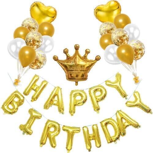 Happy Birthday Letters Foil Balloons Wedding Helium Balloon Birthday Party Decoration Kids Alphabets Balloons Champagne Globos