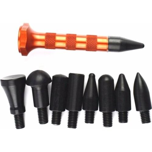 PDR Tools Set Knock Down Tools Tap Down Pen With 9 Heads Hand Tool Set For Paintless Hail Removal Car Dent Remover