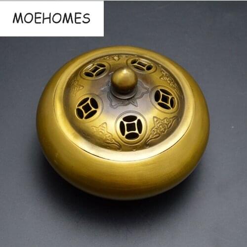 China Temple Buddhism Seal carve hui word grain xuande furnace Bronze brass incense burner Censer decoration metal handicraft