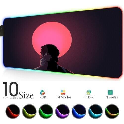 Bladerunner RGB Mouse Pad Pink Black padmouse Gamer Accessories Large Mouse Carpet LED MousePad Gaming with Backlit mouse pads