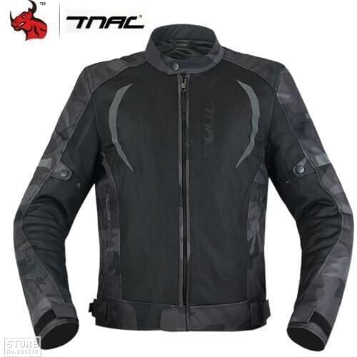 TNAC Men Motorcycle Jacket Summer Breathable Mesh Motocross Off-Road Jacket Protective Gear Reflective Motobike Clothing