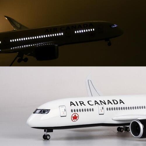 1/130 Scale B787 43cm Boeing B787 Canada Airlines Aircraft Model With Light And Wheels Plastic Resin Plane For Collection Gift