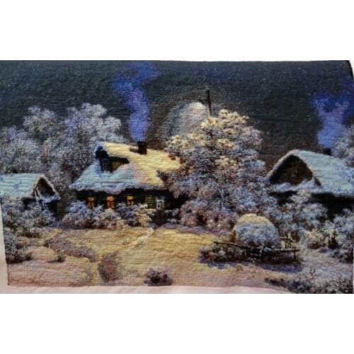 Top Quality Lovely Hot Sell Counted Cross Stitch Kit Old World Holiday Ornaments Similar DMC FJ-30133 snow house