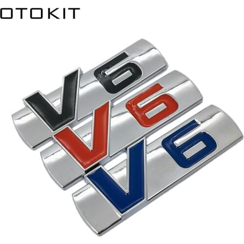 New Chrome Metal 3D V6 Car Emblem Badge Decal Trunk Auto Motor Sticker Car Styling V-6 Engine Sign Sticker Automobiles Styling
