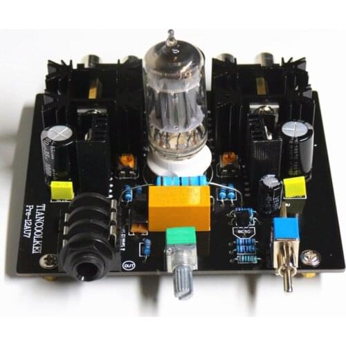 Tiancoolkei Audio tube preamplifier Board Pre-Amp Class A Tube PRE AMP vacuum tube ECC82 tube headphone amplifier