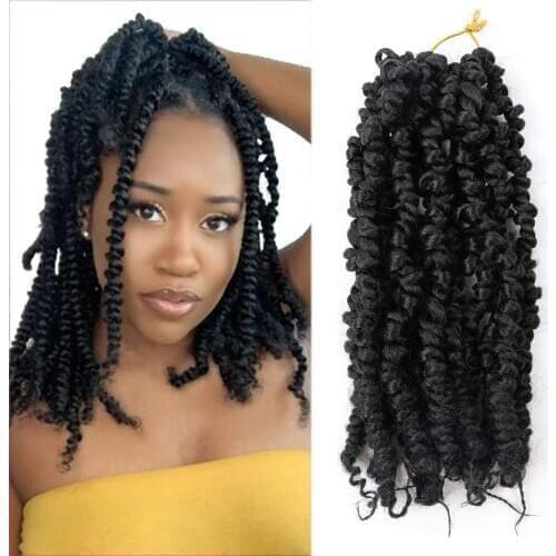 Pretwisted Passion Twist Crochet Hair Pre-looped 10 Inch Synthetic Hair Extensions for Black Women