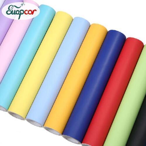 Thicken Solid Color Wallpaper Self-adhesive Wallpaper Dormitory Book Desktop Cabinets Decorative Film Bedroom Waterproof Sticker