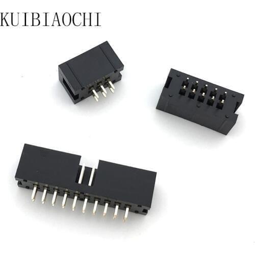 10pcs/lot JTAG ISP socket straight IDC Box headers connector 2.54mm Pitch Box headers female connector