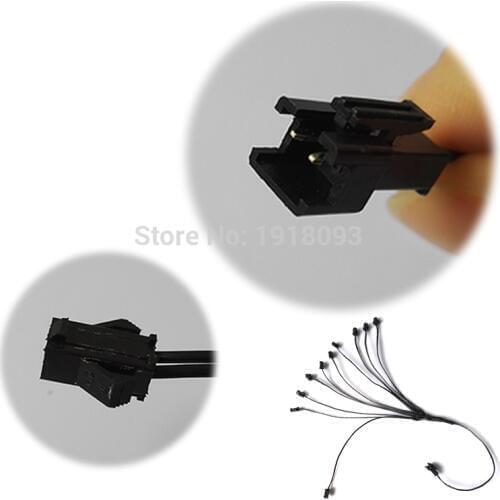10 Size Available 1PCS EL Wire Connectors One Male Connector with 2 to 10 Female Connectors as LED light Accessories