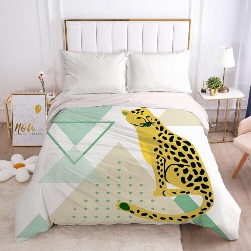 Luxury Duvet cover Quilt/Blanket/Comfortable Case Single Double Queen King Bedding 140x200 240x220 240x260 nordic Yellow leopard