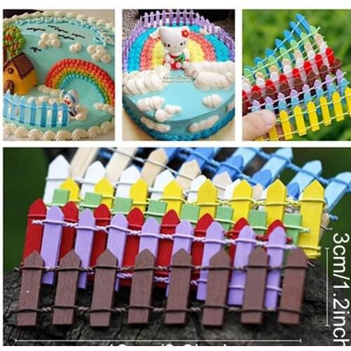 Handmade Mini Fence Barrier Wooden Artificial Bendable Fences Crafts Miniature Garden Branches Cake Decoration Moss Bonsai Fence