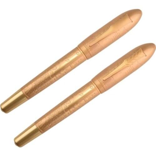 Fuliwen Metal Fine Copper Big Size Golden Roller Ball Pen For Office & Home Stationery Supplies New