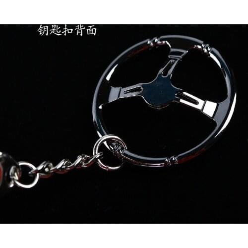Speed racing racing three steering wheel design key chain pendant
