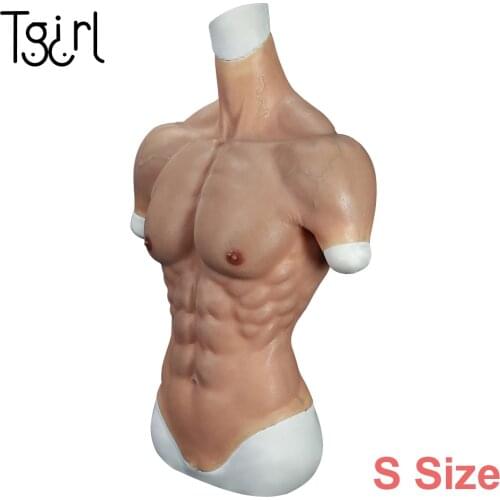 Upgraded Silicone Muscle Suit Small Size Breastplate Fake Chest Muscle Costume Body Suit Women Cosplay Crossdress Dragqueen