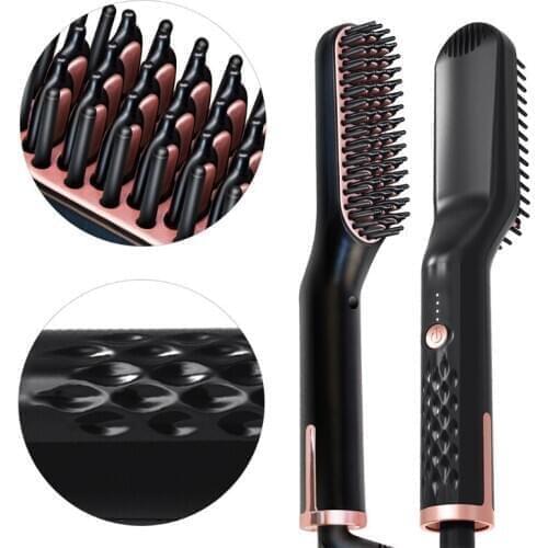 Beard Straightener Multifunctional Quick Hair Styler Straightening Comb Heated Brush Curler for Men Styling Tool