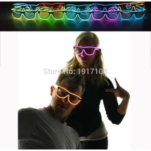 High-grade Luminous Sunglasses Costume Rave LED Light up Glasses EL Wire Glowing Glasses Holiday Party DIY Decoration