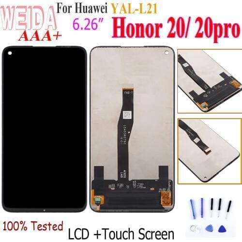 Original for Honor 20 LCD Display Touch Screen Digitizer Assembly for Huawei Honor 20 Pro YAL-L21 YAL-AL10 YAL-L41Replacement
