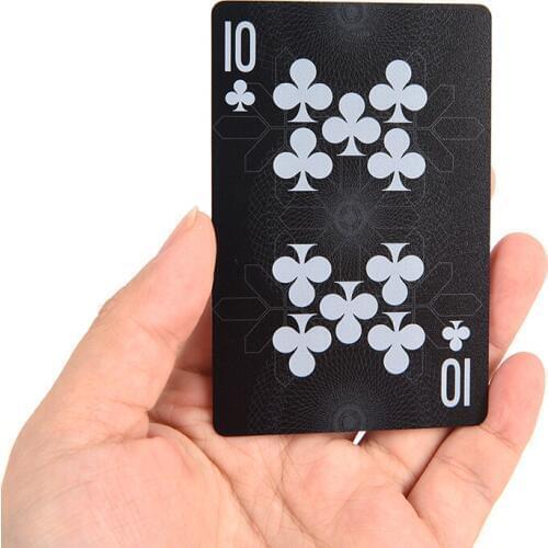 1 Set PVC Poker Waterproof Black Playing Cards Creative Gift Durable Poker 8.8*5.8cm Playing Family Games Fun