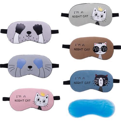 1pc Cartoon Relaxing Ice Compress Eyeshade Sleeping Mask Bandage on Eyes for Sleeping Eye Shade Relieve Fatigue #280205