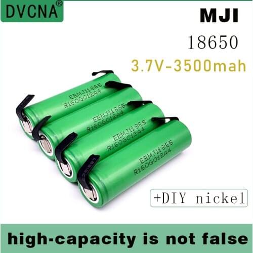 100% Original INR 18650 MJ1 3500 MAH 10A li-iony MJ1 18650 bateria 3500 MAH baterias + DIY nicke