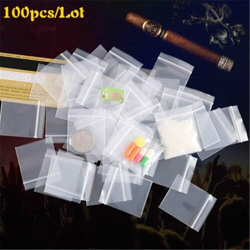 100Pcs High Quality 20 Wires Small Ziplock Bags Thicken Plastic Packaging Bags Small Plastic Zipper Bag Transparent Poly Bag