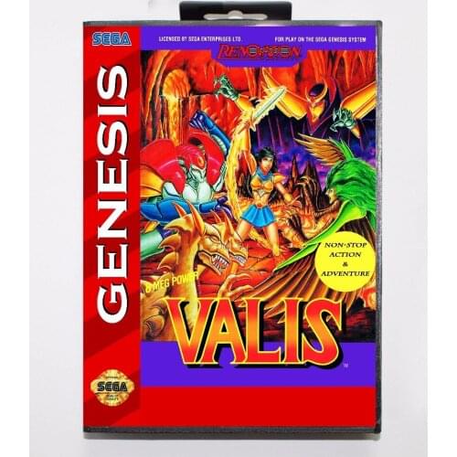 Valis 16 bit MD Game Card With Retail Box For Sega Mega Drive/ Genesis