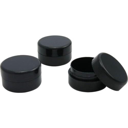 200pcs/lot Wholesale 10g Small Black Plastic Jar Portable Cream Jar Pot Box Nail Art Cosmetic Bead Storage Container