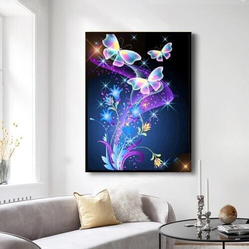 30x40 Diy Diamond Painting 5d for Home Decor ,Animals For Living Room Decoration ,Butterfly
