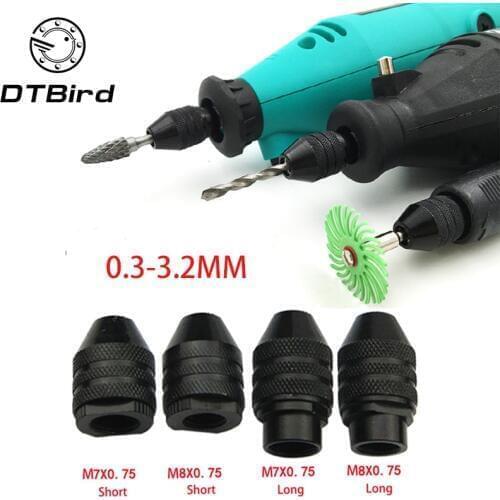 4 types Multi Chuck Keyless For Dremel Rotary Tools 0.3-3.2mm Drill Bit Chucks Adapter Converter Universal Mini Chuck DT6