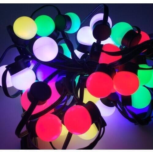 50nodes addressable RGB J30 DC12V WS2811 LED Christmas pixel string light;6inches(15cm) wire spacing;all BLACK wire;IP68