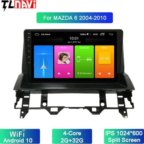 10 inch full touch Android 10 car gps navigation multimedia radio player for 1Mazda 6 2002-2008
