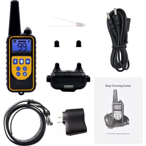 Electric Dog Training Collar Pet Remote Control Waterproof Rechargeable w/ LCD Display for All Size Shock Vibration Sound 880